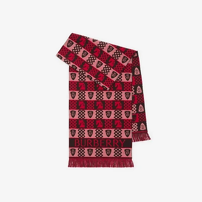 Chess Fair Isle Wool Scarf in Post red | Burberry® Official