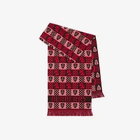 Chess Fair Isle Wool Scarf in Post red | Burberry® Official