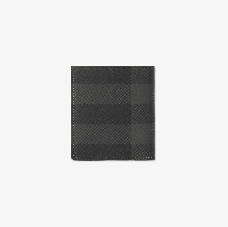 Check Folding Card Case in Charcoal grey - Men, Cotton, Technical | Burberry® Official