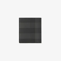 Check Folding Card Case in Charcoal grey - Men, Cotton, Technical | Burberry® Official