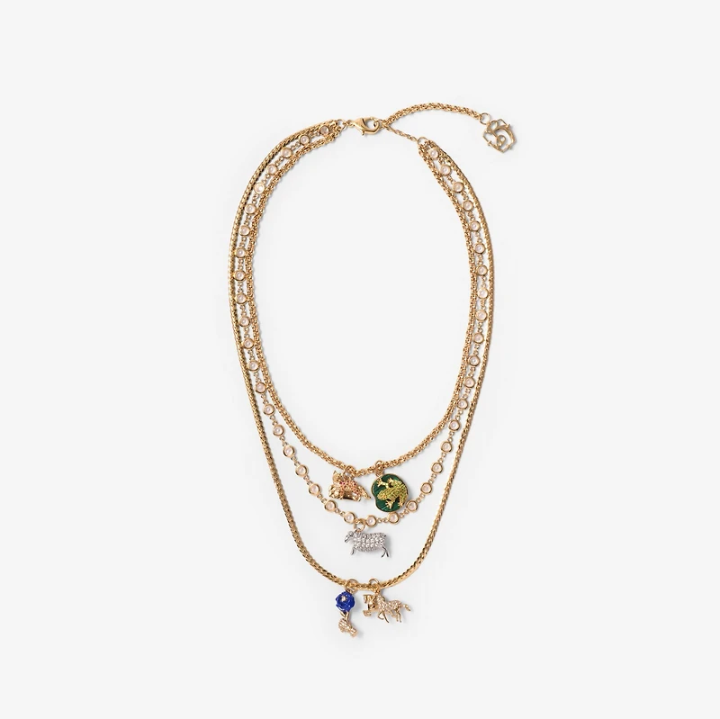Charm Triple Layer Necklace​ in Gold/multicolour - Women | Burberry® Official
