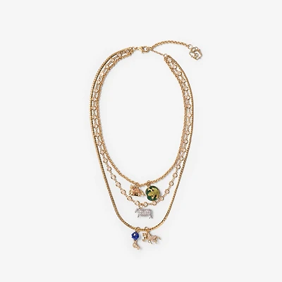 Charm Triple Layer Necklace​ in Gold/multicolour - Women | Burberry® Official