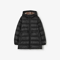 Nylon Hooded Puffer Coat in Black - Women | Burberry® Official