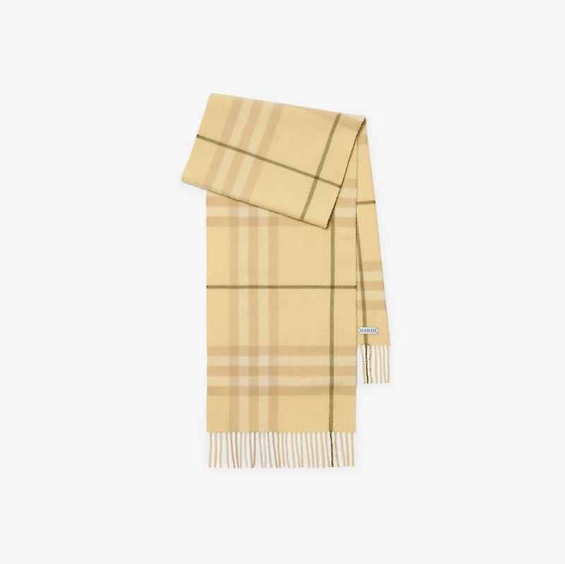 Check Cashmere Scarf in Buff | Burberry® Official