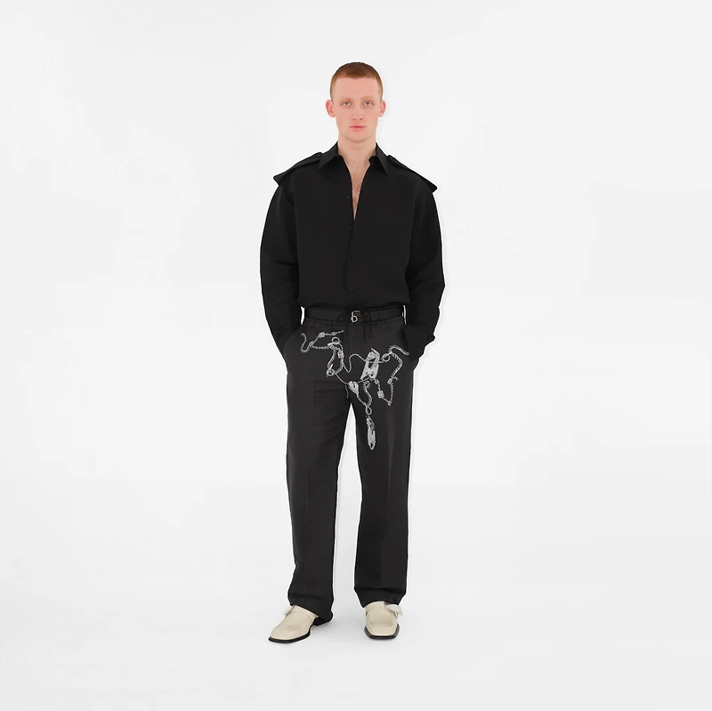 Knight Hardware Canvas Trousers in Silver/black - Men | Burberry® Official