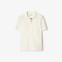 Cotton Polo Shirt in Chalk white - Women | Burberry® Official