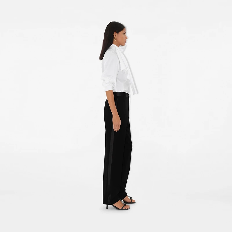 Cotton Scarf Shirt in Optic white - Women | Burberry® Official