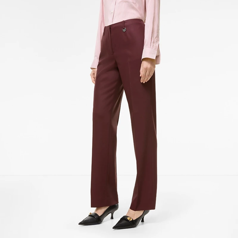 Wool Tailored Trousers in Vineyard red - Women | Burberry® Official