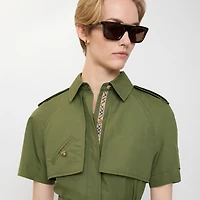 Cotton Poplin Trench Dress in Pasture green - Women | Burberry® Official