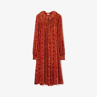 Baroque Silk Blend Velvet Dress in Dragon red - Women | Burberry® Official