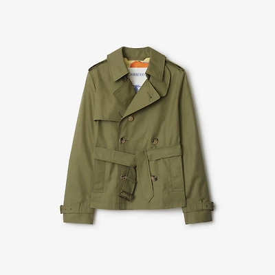 Highgrove Gabardine Trench Jacket in Wreath - Women, Cotton | Burberry® Official