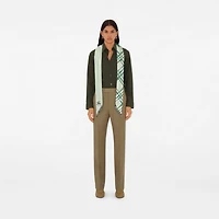 Skinny Reversible Check Silk Scarf in Breeze | Burberry® Official