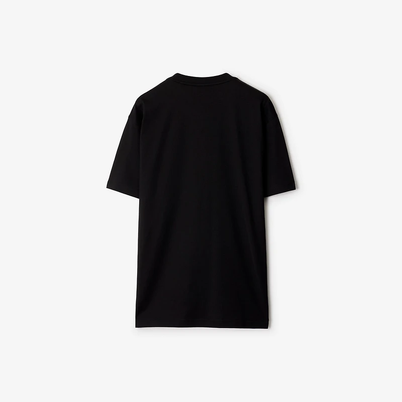 Check Pocket Cotton T-shirt in Black - Women | Burberry® Official