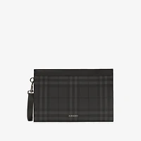 City Check Zip Pouch in Iron grey - Men, Cotton, Technical | Burberry® Official