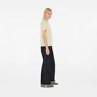Check Label Cotton T-shirt in Nutmeg - Women | Burberry® Official