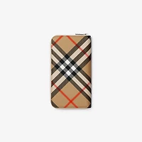 Check Zip Wallet in Sand - Men, Canvas | Burberry® Official
