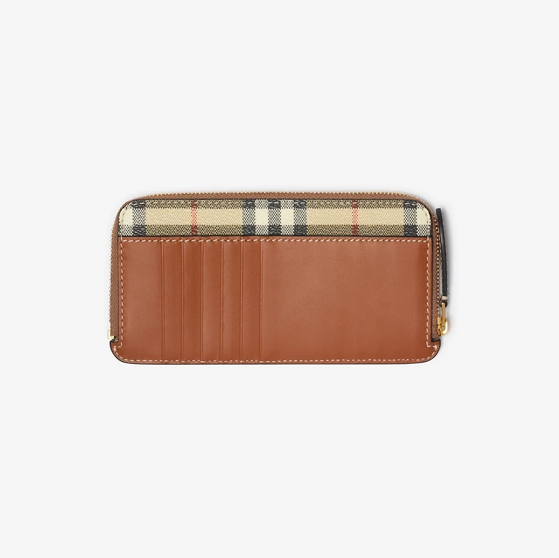 Large Check Zip Card Case in Archive beige/briar brown - Women | Burberry® Official