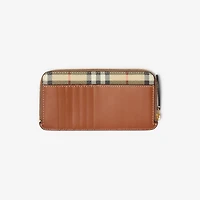Large Check Zip Card Case in Archive beige/briar brown - Women | Burberry® Official