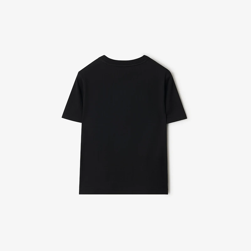 EKD Check Cotton T-shirt in Black | Burberry® Official