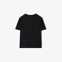 EKD Check Cotton T-shirt in Black | Burberry® Official