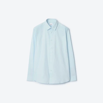 Slim Fit Stretch Cotton Shirt in Light blue - Men | Burberry® Official
