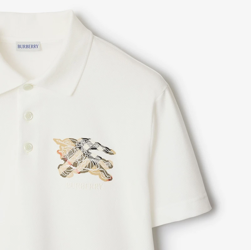 EKD Check Cotton Polo Shirt in Chalk white - Men | Burberry® Official