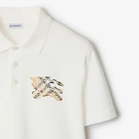 EKD Check Cotton Polo Shirt in Chalk white - Men | Burberry® Official