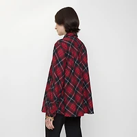Relaxed Fit Check Cotton Flannel Shirt in Poppy red - Women | Burberry® Official