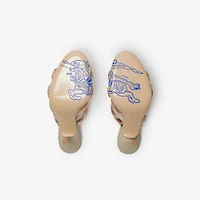 Check Mesh Mews Strap Mules​ in Gloss - Women | Burberry® Official