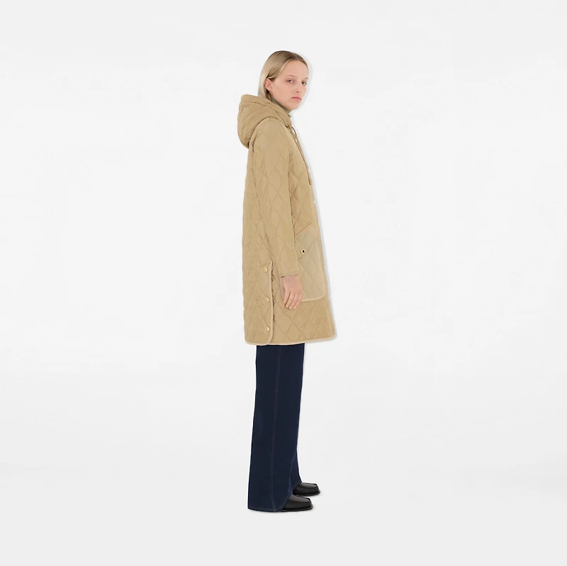 Quilted Thermoregulated Coat in Archive beige - Women, Nylon | Burberry® Official