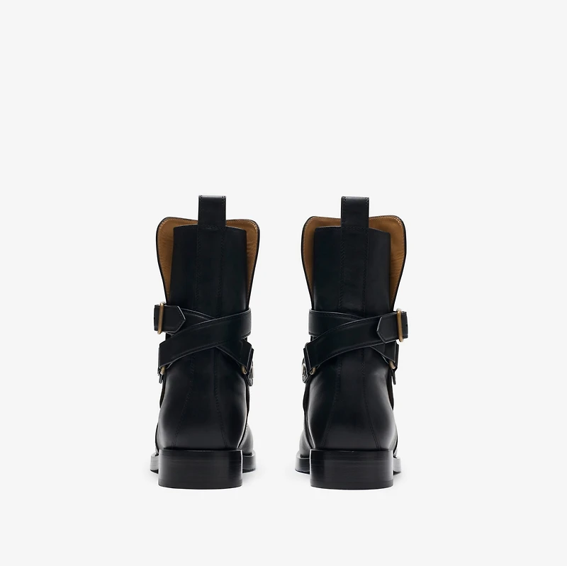 Leather Ledger Jodphur Boots​​ in Black - Men | Burberry® Official