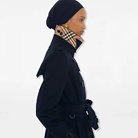 Long Chelsea Heritage Trench Coat in Coal blue - Women, Cotton Gabardine | Burberry® Official