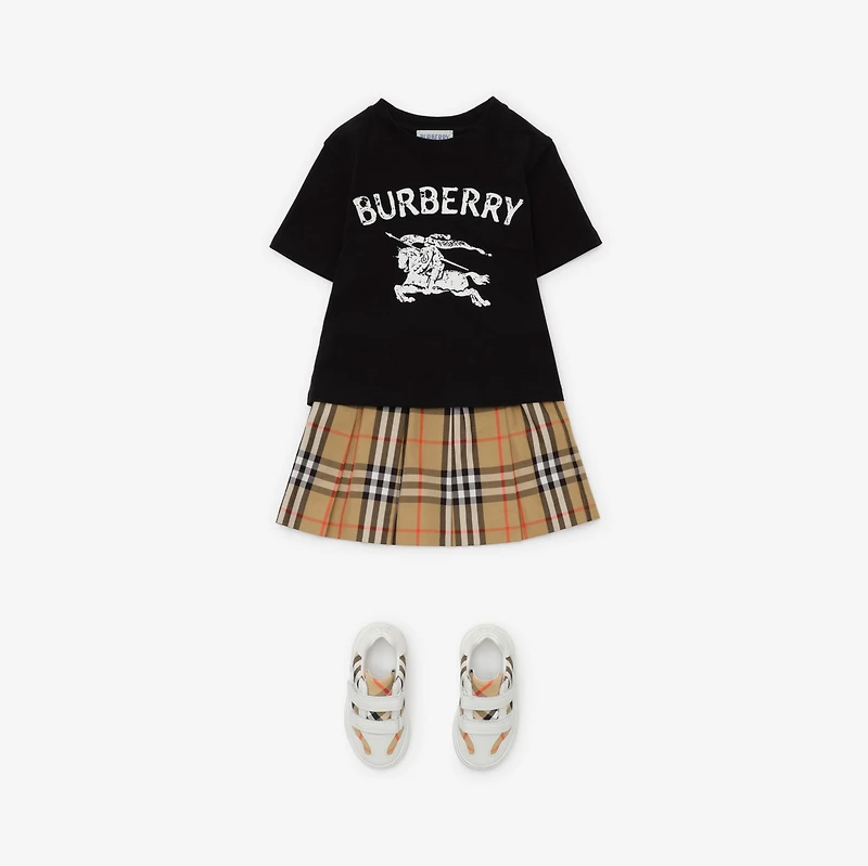 Knight Stretch Cotton T-shirt in Black | Burberry® Official