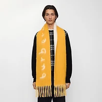 Reversible Logo Alpaca Wool Blend Scarf in Crown yellow | Burberry® Official
