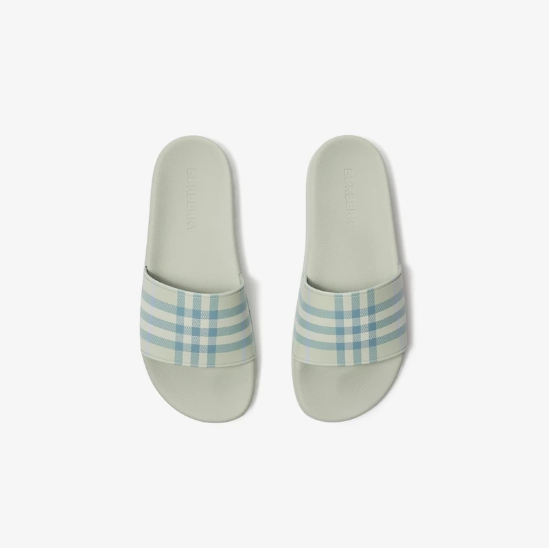 Check Slides in Seafoam green - Women | Burberry® Official