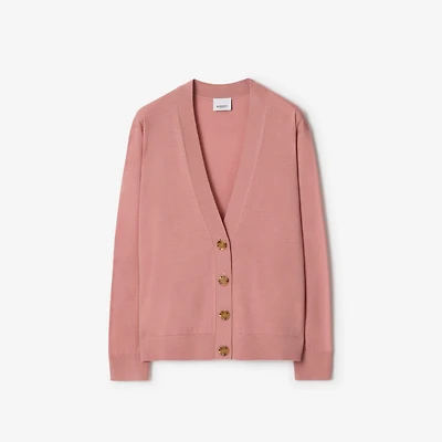 Wool Cardigan in Dusty pink - Women | Burberry® Official