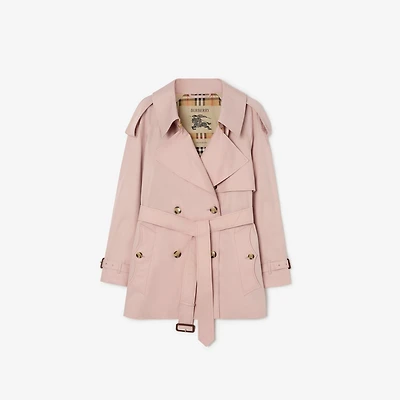 Short Tropical Gabardine Fitzrovia Trench Coat in Pale sugar pink - Women | Burberry® Official