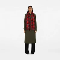 Check Cashmere Happy Scarf in Currant | Burberry® Official
