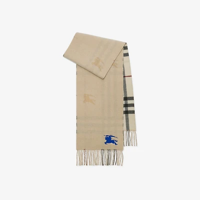 Reversible EKD Check Cashmere Scarf in Stone | Burberry® Official