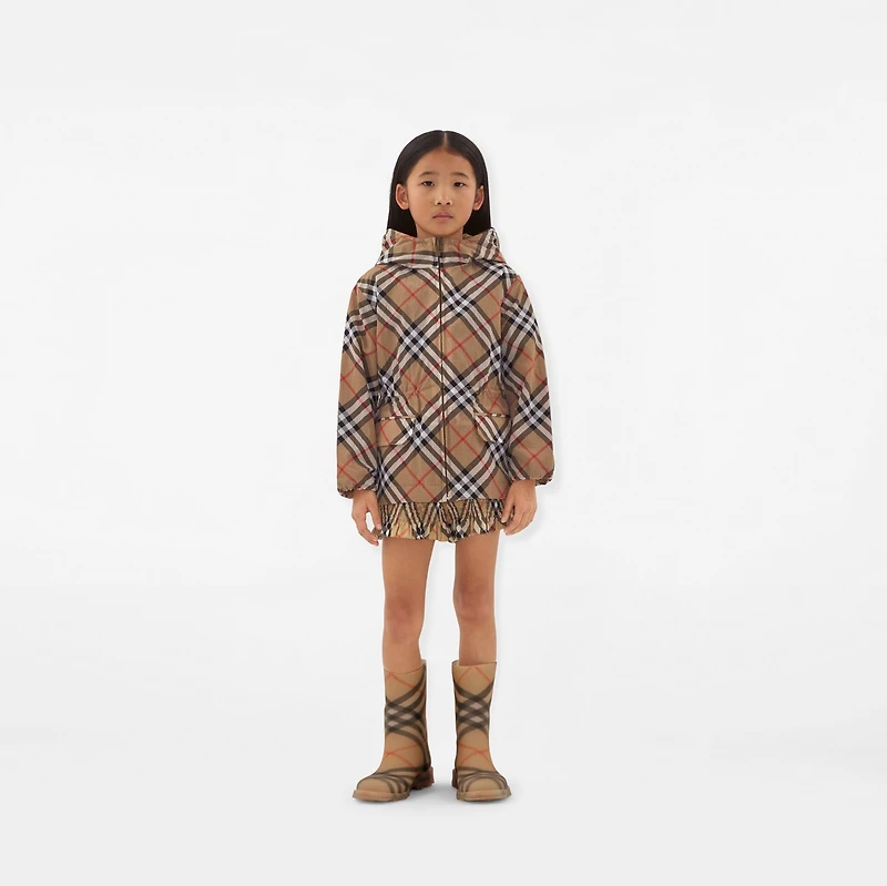 Check Nylon Jacket in Sand | Burberry® Official