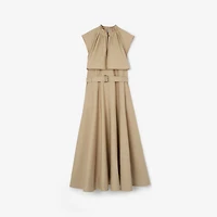 Cotton Poplin Midi Dress in Harvest beige - Women | Burberry® Official