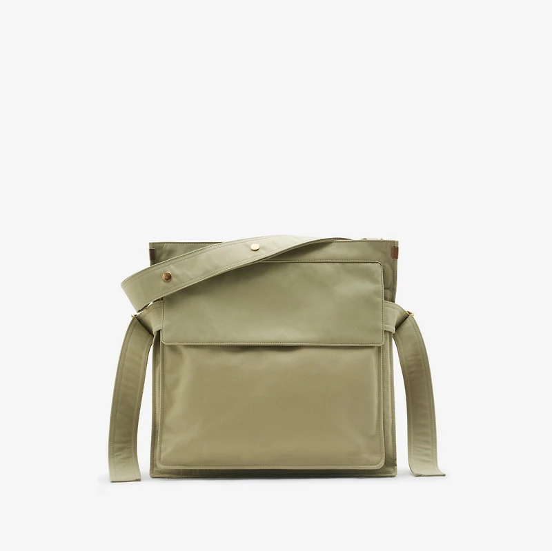 Medium Trench Tote in Hunter - Men, Cotton Gabardine | Burberry® Official