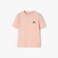 Knight Check Cotton T-shirt in Compact pink - Women | Burberry® Official