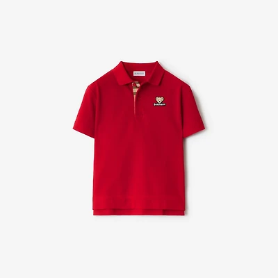 Cotton Polo Shirt in Poppy red | Burberry® Official