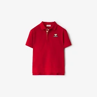 Cotton Polo Shirt in Poppy red | Burberry® Official