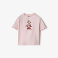 Rainy Day Bear Cotton T-shirt in Ice pink | Burberry® Official