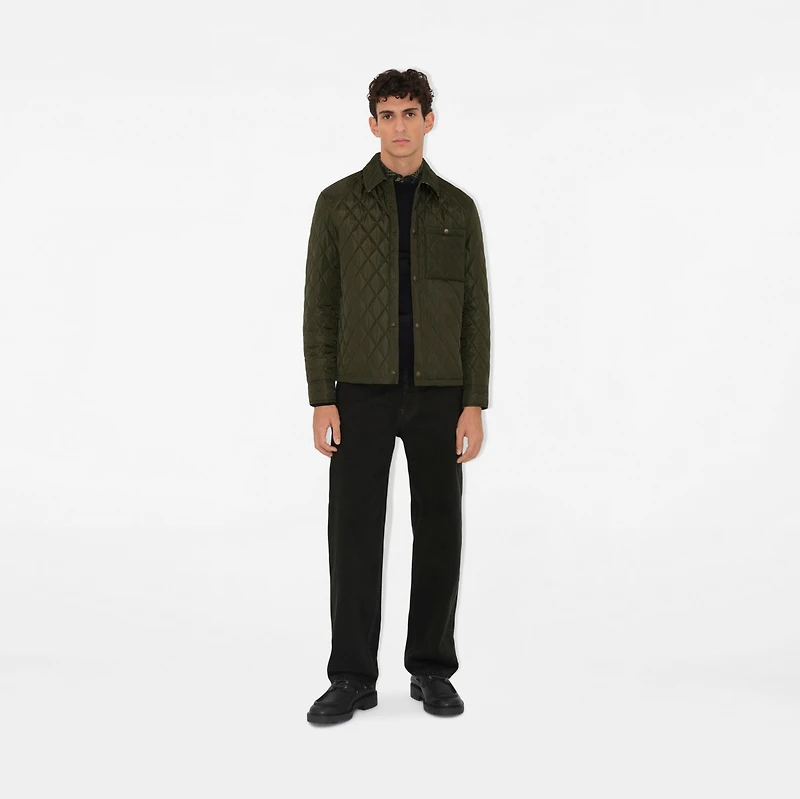 Quilted Nylon Overshirt in Shale - Men | Burberry® Official