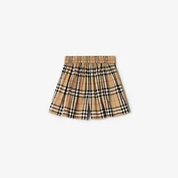 Check Cotton Shorts in Sand beige | Burberry® Official