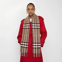 Check Cashmere Scarf in Vole | Burberry® Official