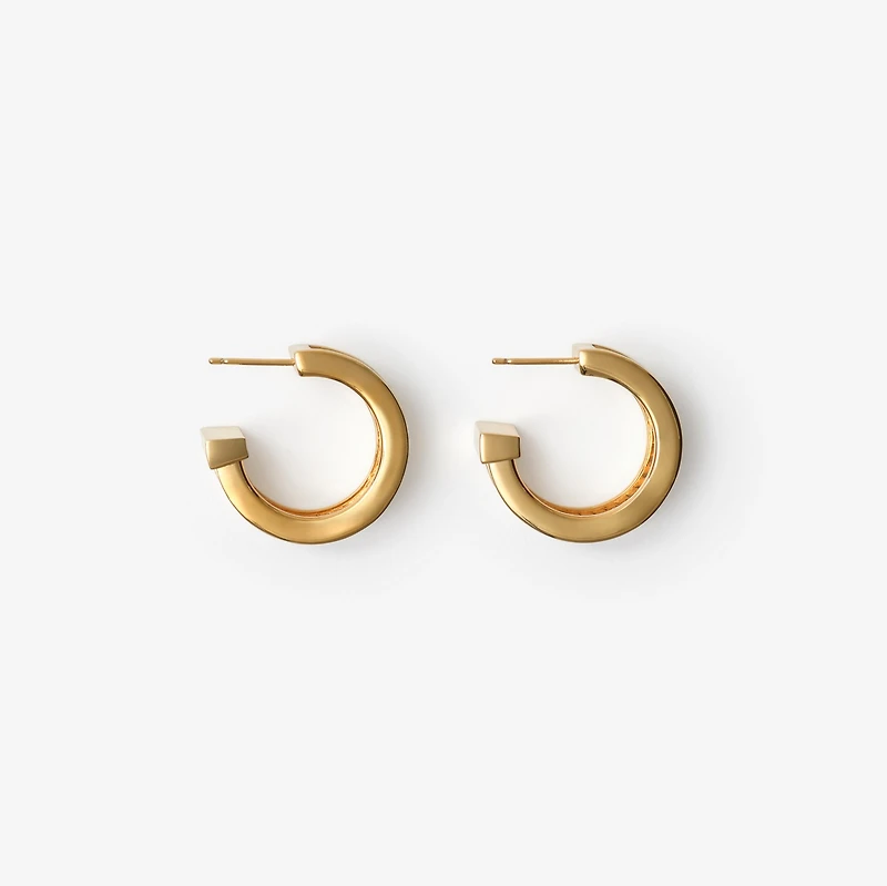 Check Print Hoop Earrings in Gold/sand - Women | Burberry® Official